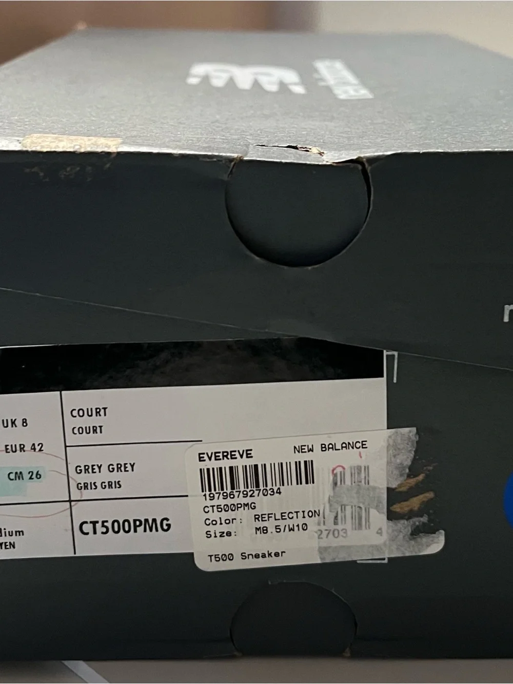 New Balance T500 Grey Low-Top Sneakers - Picture 15 of 15